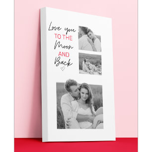 Toile Collage Couple Photo & Citation Romantique À La Lu