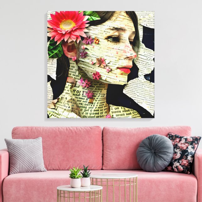 Toile Collage d'art Pretty Woman   (Insitu(Salon))