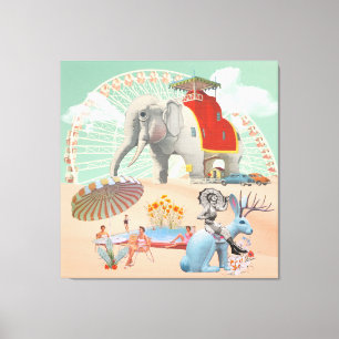 Toile Collage d'attraction sur la route Elephant & Jackr