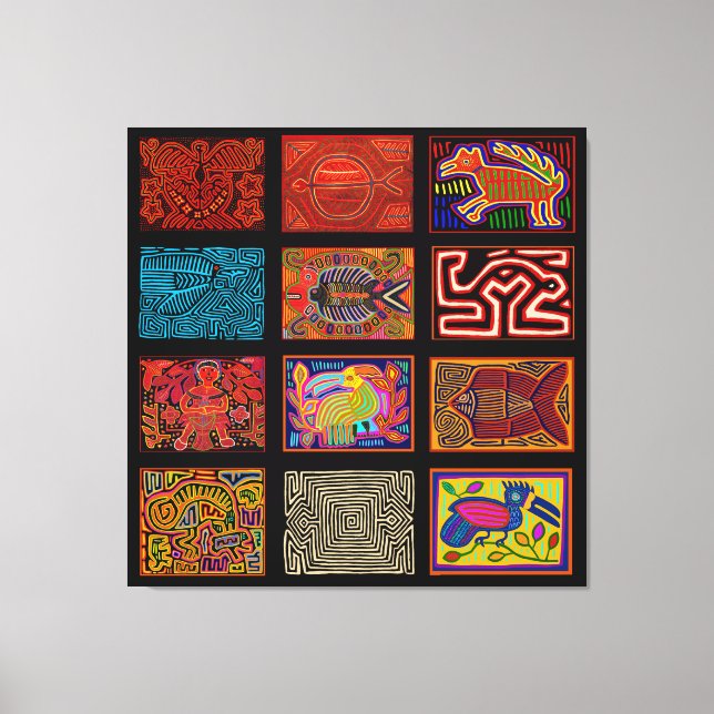 Toile Collage de Kuna Indian Mola (Recto)