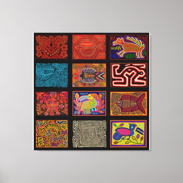 Toile Collage de Kuna Indian Mola (Recto)