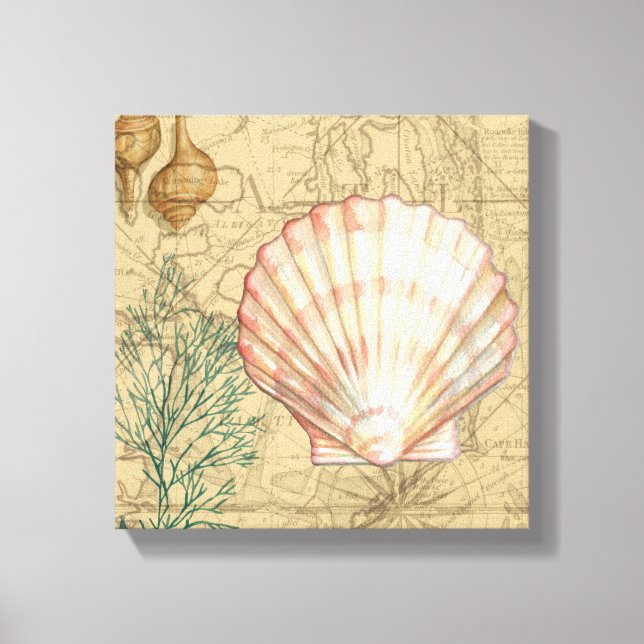 Toile Collage de la carte côtière (Recto)