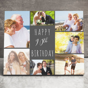 Toile Collage de photos 7 Photos gris blanc 80e annivers