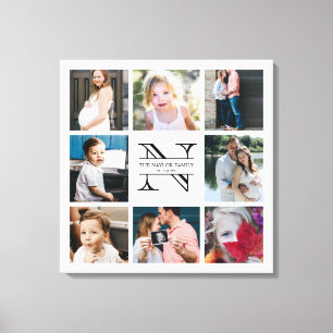 Toile Collage de photos de la famille de monogrammes per