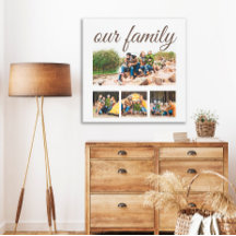 Collage de photos de quatre familles personnalisée
