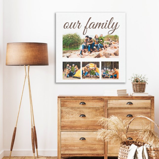 Toile Collage de photos de quatre familles personnalisée (Créateur téléchargé)