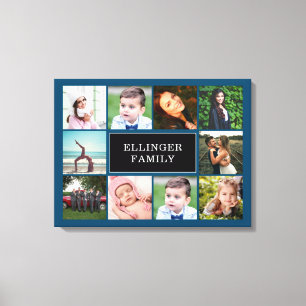 Toile Collage de photos familiales Turquoise Bleu person