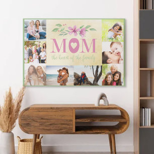 Toile Collage de photos - Maman le coeur de la famille