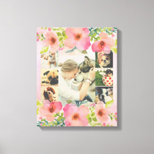 Toile Collage floral personnalisé