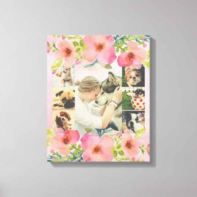 Toile Collage floral personnalisé (Recto)