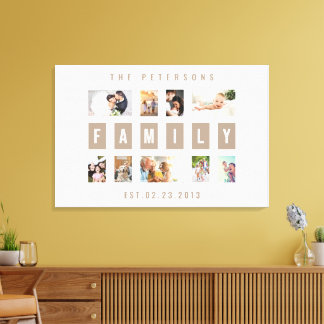 Toile Collage mural moderne de famille de 9 photos perso