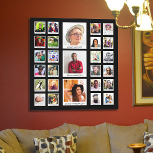 Toile Collage photo de famille d'anniversaire