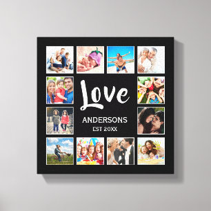 Toile Collage photo de famille personnalisée Noir person