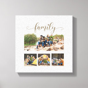 Toile Collage photo de quatre familles personnalisé Text