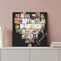 Collage photo en forme de coeur de famille Petit C