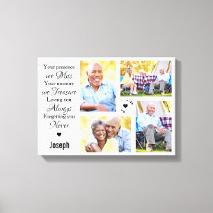 Toile Collage photo en marbre moderne Memorial Keepsaké