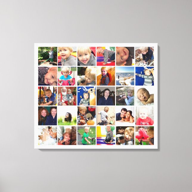Toile Collage photo Instagram personnalisé (Recto)