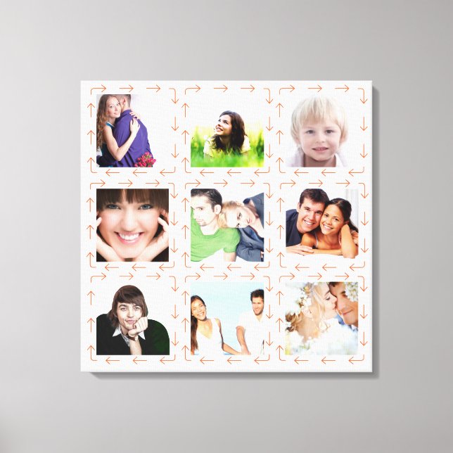 Toile Collage photo Instagram personnalisé (Recto)