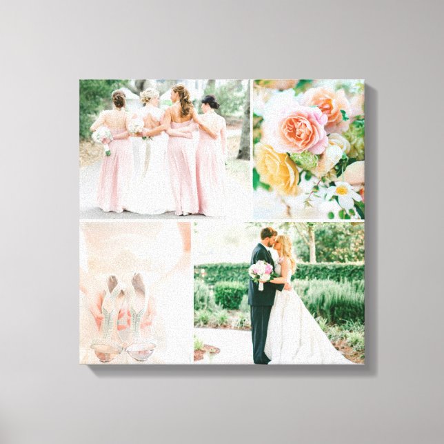 Toile Collage photo Mariage personnalisable (Recto)