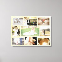 Collage photo Mariage personnalisé Crème d'art mur