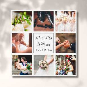 Toile Collage photo personnalisé le jour du mariage