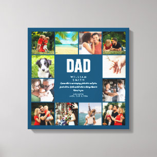 Toile Collage photo personnalisé pour papa avec définiti