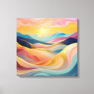 Toile Collines Abstraites au coucher du soleil