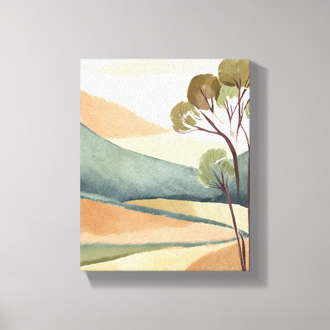 Toile Collines de Beige | Peinture du paysage naturel (Recto)