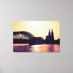 Toile Cologne Panorama Sunset avec cathédrale
