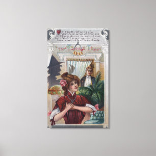 Toile Colonnes de femmes et d'hommes sur les côtés