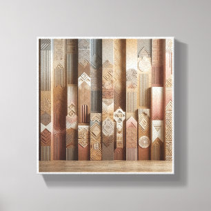 Toile Colonnes géométriques abstraites modernes Art - 3