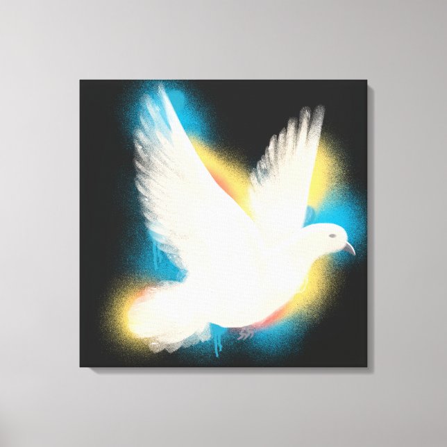 Toile colorful peace dovin watercolor (Recto)