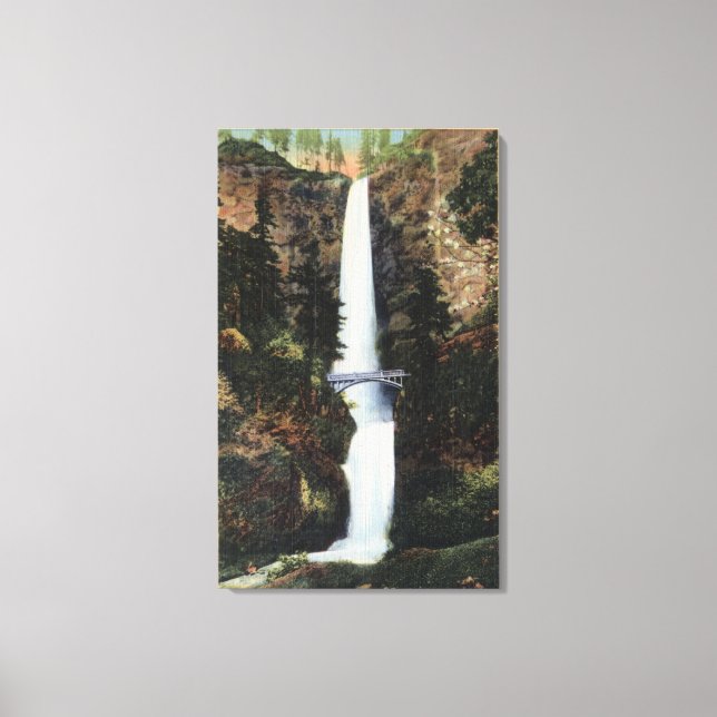 Toile Columbia River, OR - Chutes Multnomah et Benson (Recto)