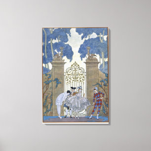 Toile Columbine, illustration pour des "fêtes Galantes"