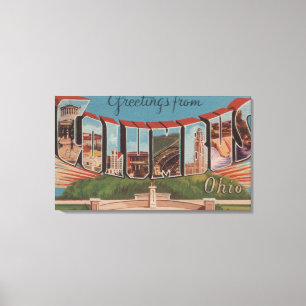 Toile Columbus, Ohio - grandes scènes 3 de lettre