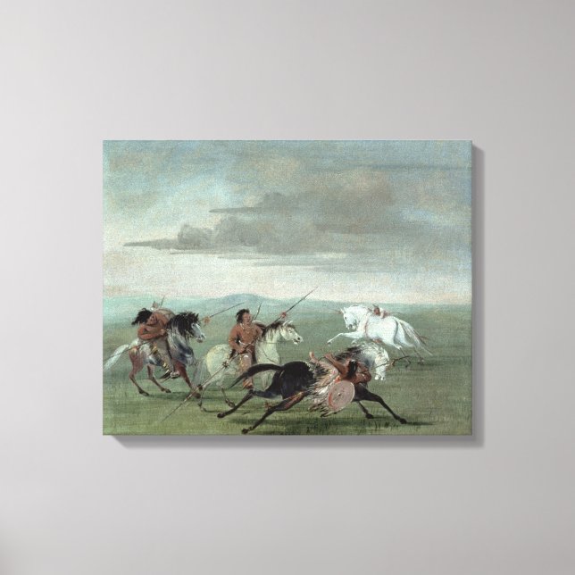 Toile Comanche Feats of Martial Horsemanship, 1834 (oil (Recto)