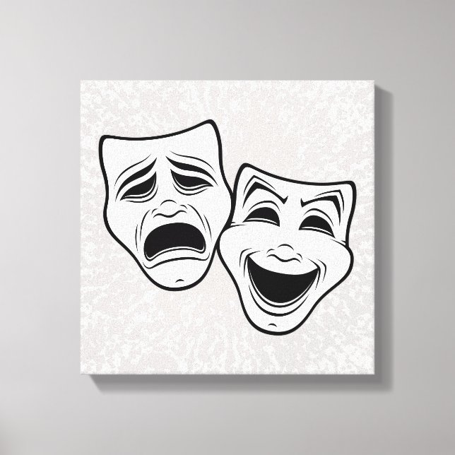 Toile Comédie Et Tragédie Théâtre Masque La Ligne Noire (Recto)