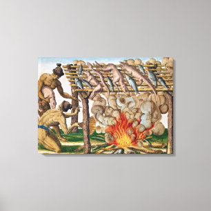 Toile Comment griller des animaux, 'de Narratio brevis