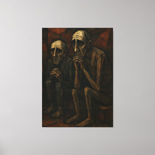 Toile Compagnons silencieux" Cubiste & Expressionniste