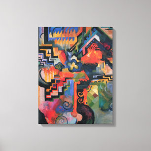 Toile Composition colorée par August Macke, Art ancien