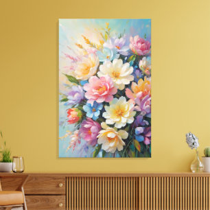 Toile Composition florale peinte