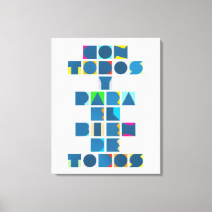 Toile CON TODOS blanc coloré