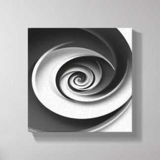 Toile Conception Abstraite Élégante en Spirale Noir et B