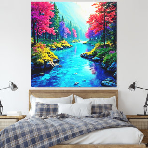 Toile Conception de chemin forestier mystique et rêveur