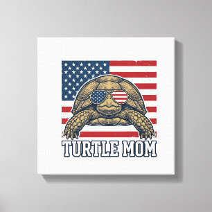 Toile Conception de chemise de maman tortue patriotique 