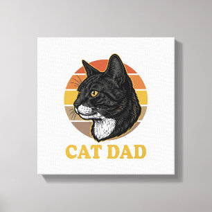 Toile Conception de chemise Vintage Cat Dad Rétro Cat Lo