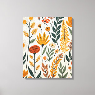 Toile Conception de fleurs botaniques boho plantes 390