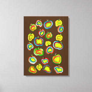 Toile Conception de fruit d'aquarelle pomme funky