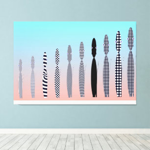 Toile Conception de motif géométrique de dix chats 