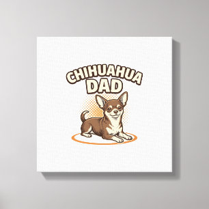 Toile Conception de papa Chihuahua Gravure vintage pour